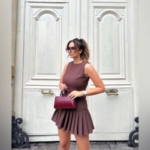 ZARA NWT WOMAN BOX PLEAT MINI DRESS